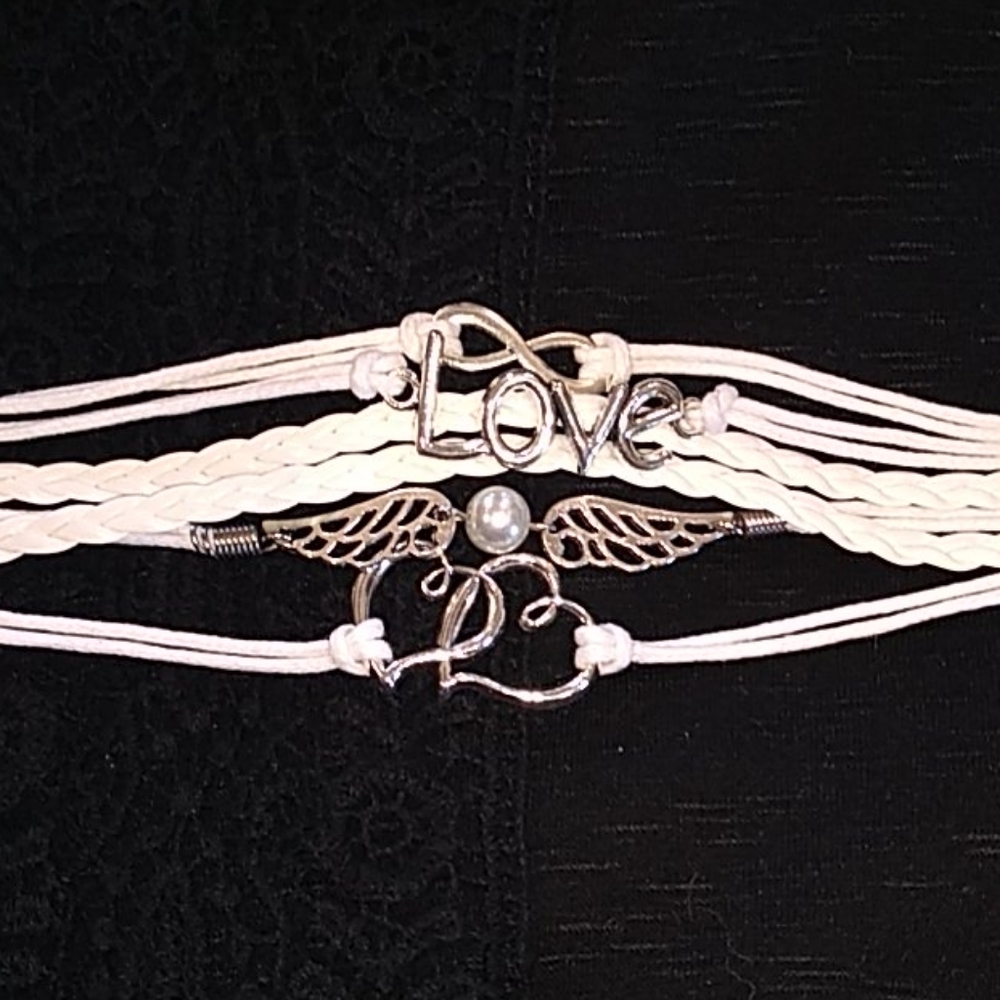 White silver love infinity Angel Wing heart brace